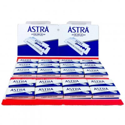 Astra (Blue) Superior Stainless Dubbeleggade Rakblad 100-pack