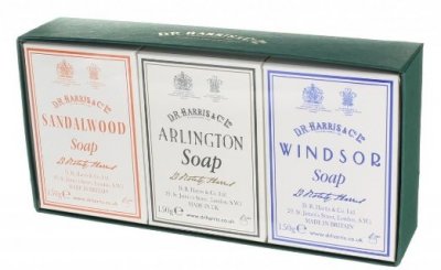 D.R. Harris Bath Soap Trio Sandalwood, Arlington and Windsor 3 x 150g