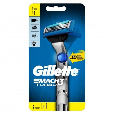 Gillette Mach3 Turbo rakhyvel + 2 rakblad