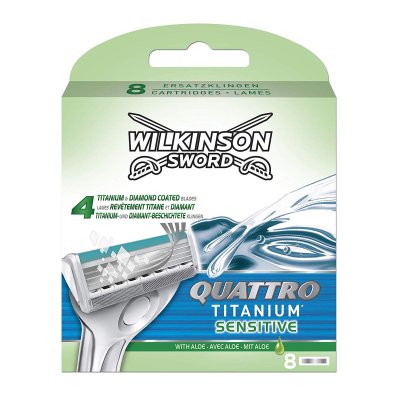 Wilkinson Sword Quattro Titanium Sensitive - 8 rakblad